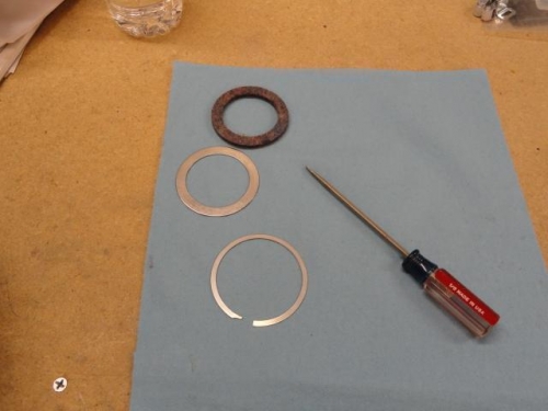 The top two rings and the felt that rests on top of the wheel bearing