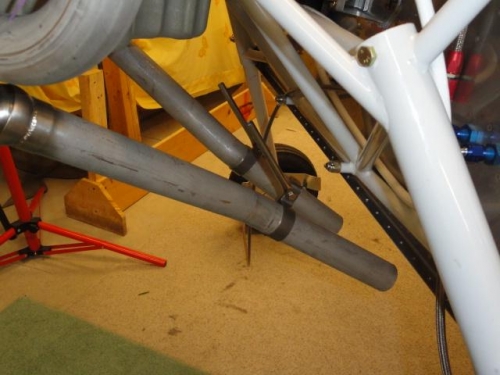 The trailing end of the exhaust
