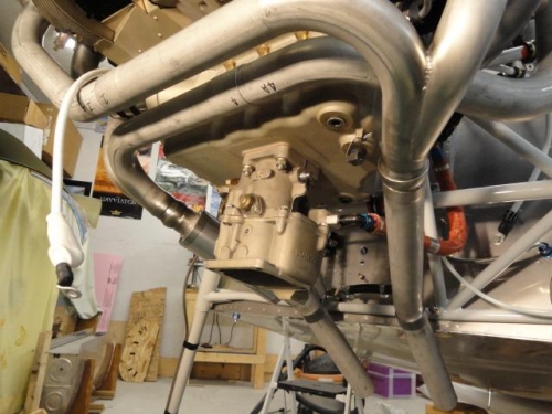 The carb bolted in place
