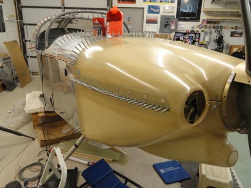 The right side of the cowling fixed in place