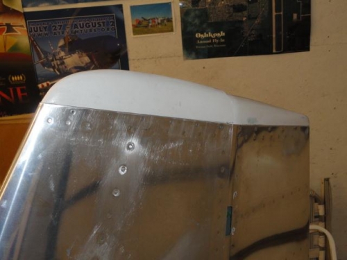The rudder and VS fairings riveted in place