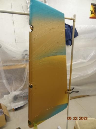 Rudder with gold paint