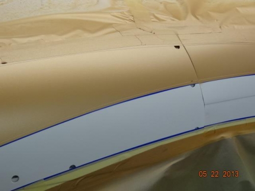 The tape peeled off the fuselage