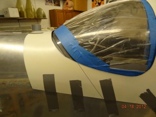 The cut line marked on the fairing