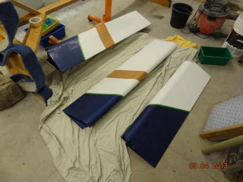 Flaps and ailerons after wet-sanding
