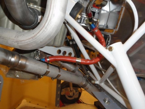 The fuel line after the fittings were adjusted