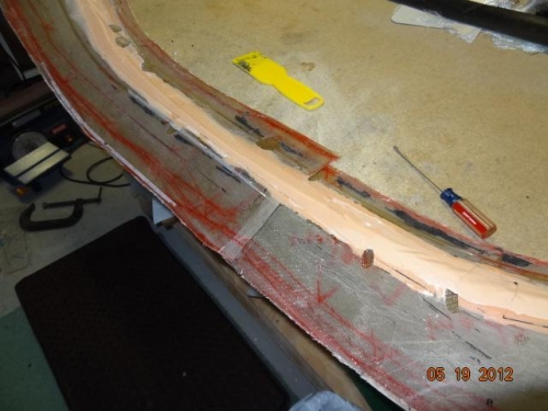 The Bondo and some tape stuck to the epoxy