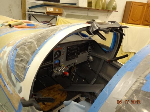 The fairing clamped in place