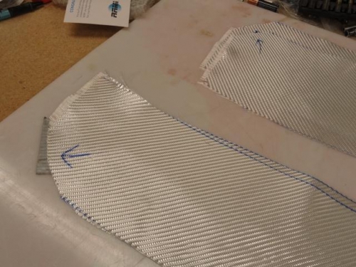 The cloth strips with the corners trimmed