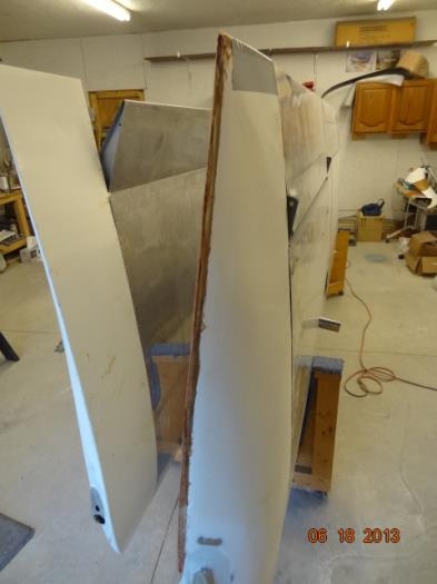 The left wing tip with fiberglass