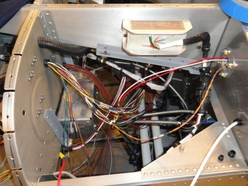 The right side of the area behind the instrument panel