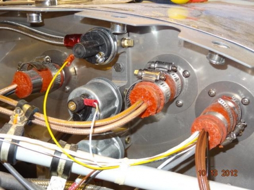 The Low Oil Pressure wire attached to the Hobbs pressure switch