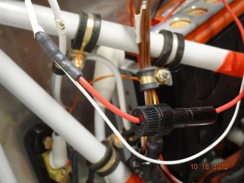 The in-line fuse holder in place