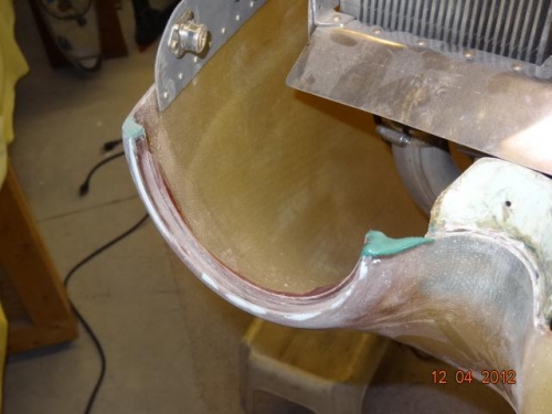 Filler added to the lower right cowl inlet area