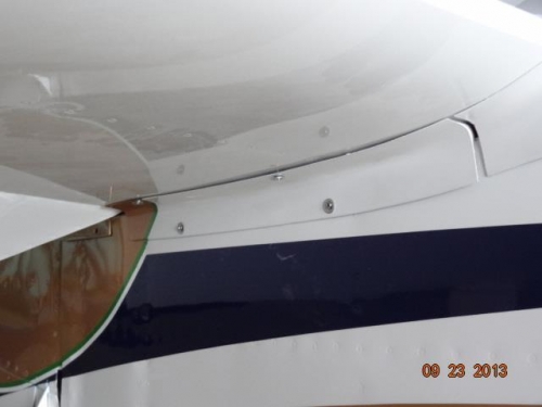 The right side of the fuselage with the fairing screwed in place
