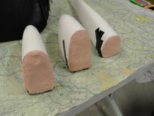 The fairings after the microballoons have been mixed