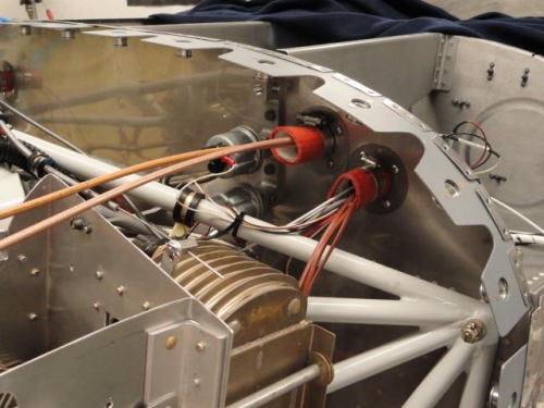 The firewall passthrough in place for the Lightspeed ignition wires