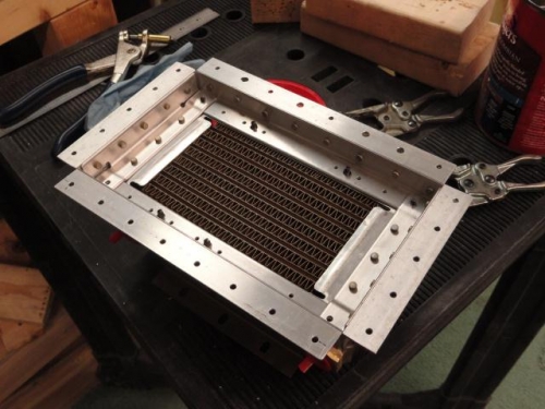 The mini-plenum with the oil cooler attached