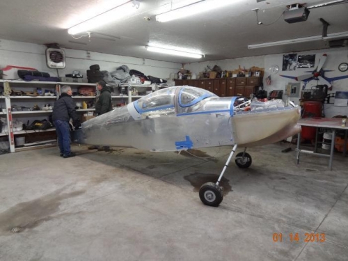 The fuselage in Jeff's garage