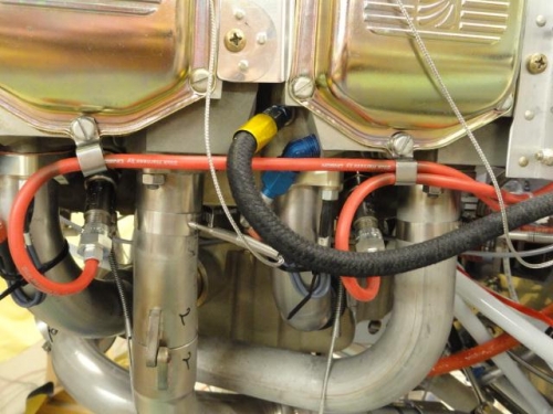 The left side of the engine