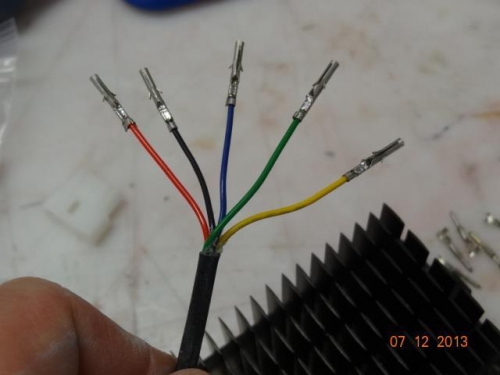Molex connectors crimped on the AeroLED wires