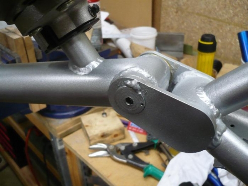 Tack welded the pin in place