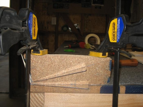 Clamped bending blocks into place.
