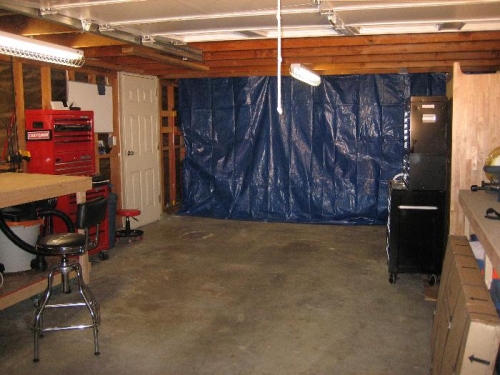 Garage cleaned and ready to build an airplane.