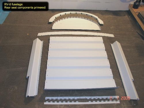 Rear seat parts primered
