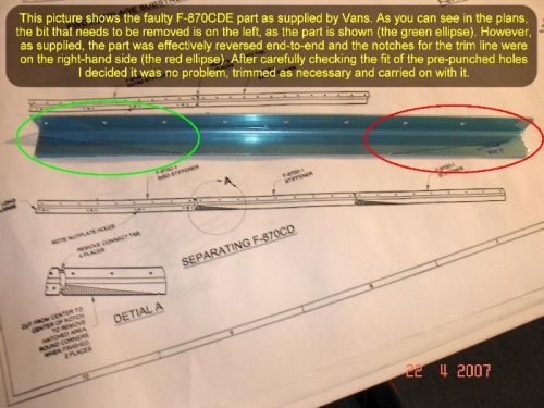 The incorrect F-870CDE part