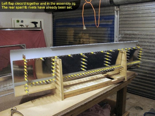 Left flap in assembly jig
