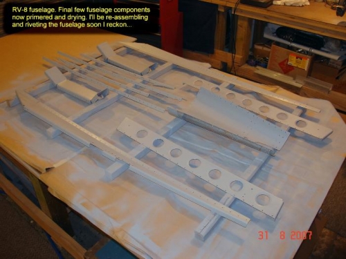 Last few fuselage components now primered