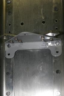hinge bracket and rudder stops riveted to VS spar