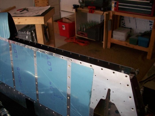 This is the area that the elevator trim tab will be in.  The electric trim motor mounts in the cutout