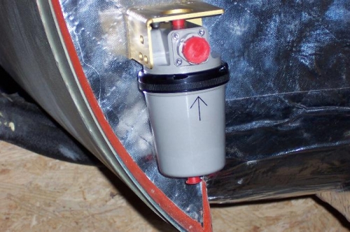 gascolator mounted to firewall