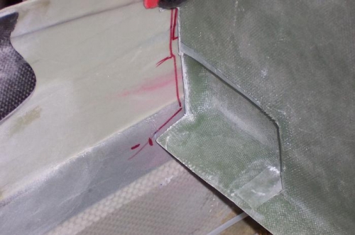 trim & fit panel to fuselage