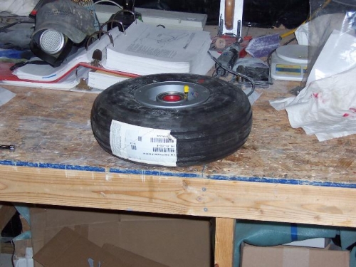 nose wheel assembled and tire mounted