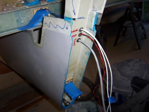 tail nav, strobe and rudder & trim cables out rudder