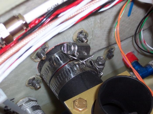 rivet & safety wire heat mix valve connection