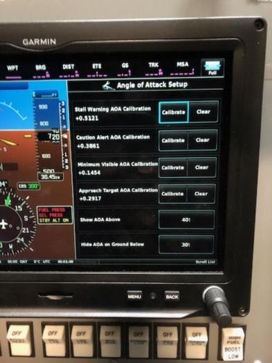 AOA settings in G3X after flight