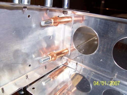 Close-up of tip rib to spar attach interface