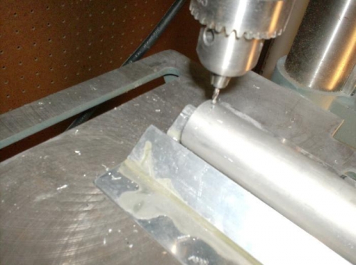 Drilling the rod end rivet holes