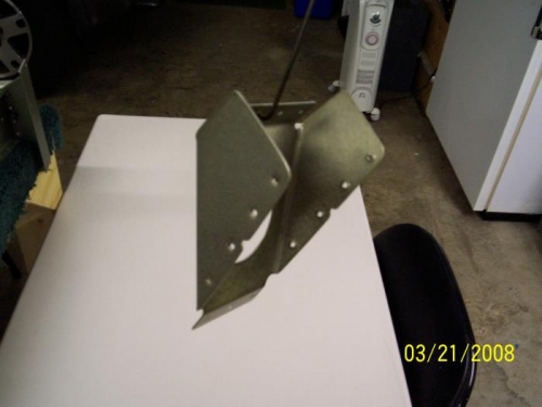 Replacement rudder horn primed and drying