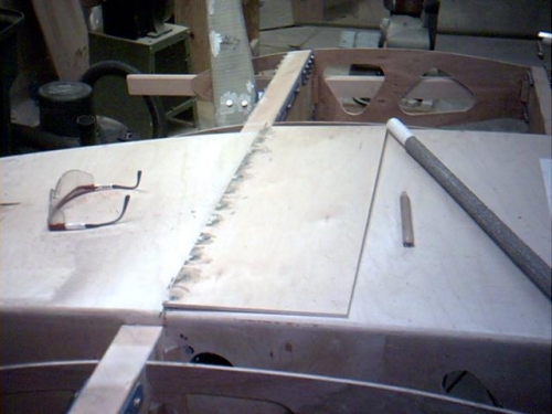 All edges will be faired in, with the nose edge blending into the false bottom.