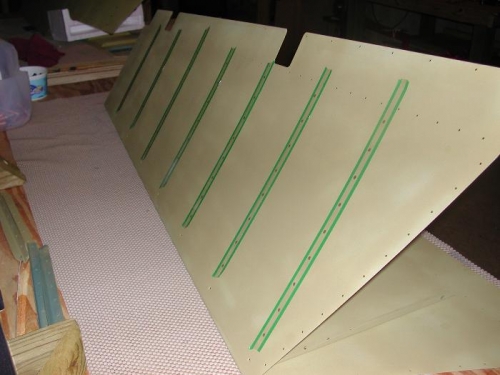 rivets taped in place