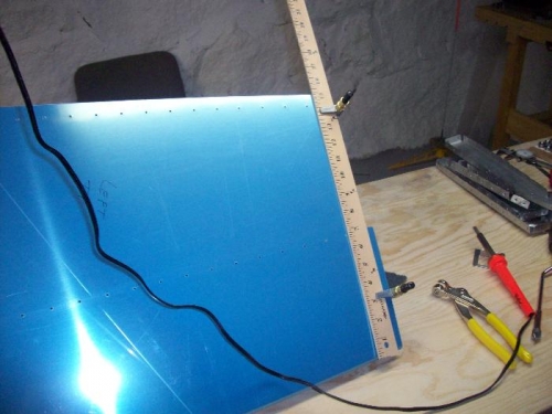 Yard stick in place for a straight melt edge