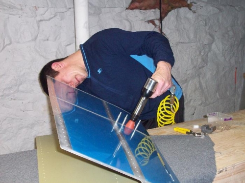 Riveting HS-707 to the right HS.