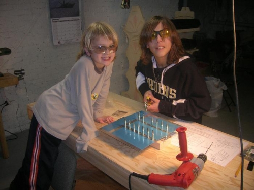 The boys lending a hand.