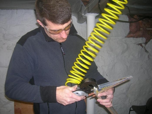 learning how to squeeze a rivet.