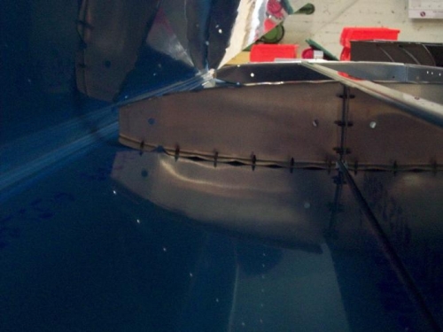 Sitting nice and flat at the fluted flanges.